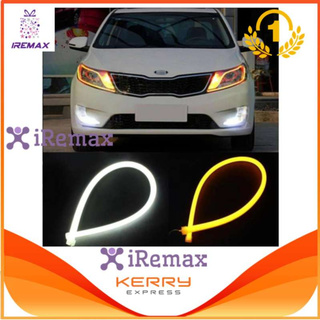 iRemax 2ชิ้น 30ซมพับได้หลอด led DRL แถบไฟเลี้ยววิ่งกลางวันตาไฟรถแต่งรถเทพขาว