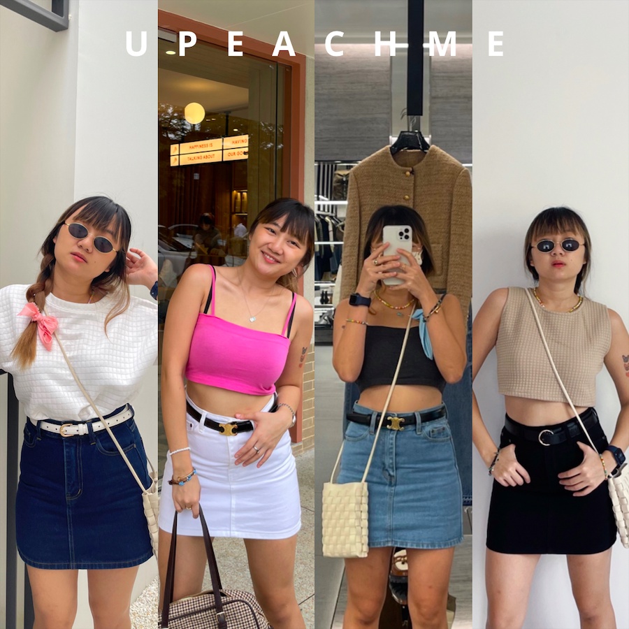 upeachme(D31-39) SMOKE JEAN SKIRT (S-6XL) กระโปรงยีนส์เอวสูงทรงเอสั้น กระโปรงยีนส์เอวต่ำ ยีนส์สั้น