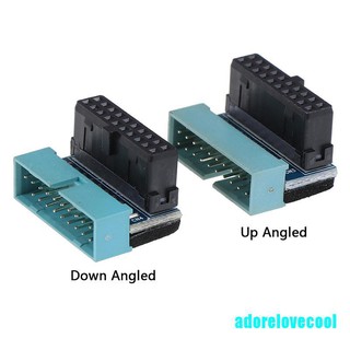 [adorelovecool] อะแดปเตอร์ขยาย USB 3.0 ตัวผู้ เป็นตัวเมีย 20pin 90 องศา 1 ชิ้น