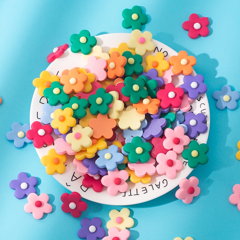 ✨กิ๊บติดผมเรซิ่น เนื้อแมตต์ ลายดอกไม้ ขนาดเล็ก สไตล์ญี่ปุ่น DIY