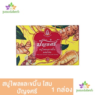 สบู่ไพลขมิ้นผสมโสม ตราปัญจศรี 80ml.