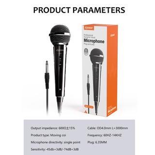 d-power ไมค์โครโฟนเเบบมีสาย / Microphone 6.35mm. ใช้ได้กับลำโพงทุกรุ่น รับประกัน 1 ปี