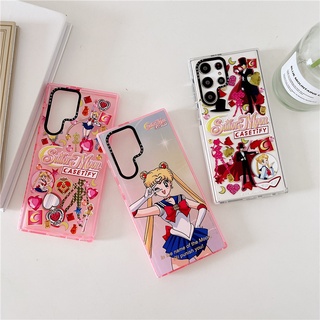 CASETIFY เคสโทรศัพท์มือถือแบบนิ่ม TPU ใส กันกระแทก ลายการ์ตูนเซเลอร์มูน หัวใจ เด็กผู้หญิง สําหรับ Samsung Galaxy S23 Ultra Plus S22 Ultra S20 S21 Ultra Plus S20+