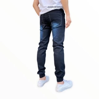 JEANSEXPRESS MidnightBlue jogger jeans จ้อกเกอร์ยีนส์ขาจั้ม สีมิดไนท์บลู เอวยางมีเชือก ผ้ายืด สวมใส่สบาย Size 28-54