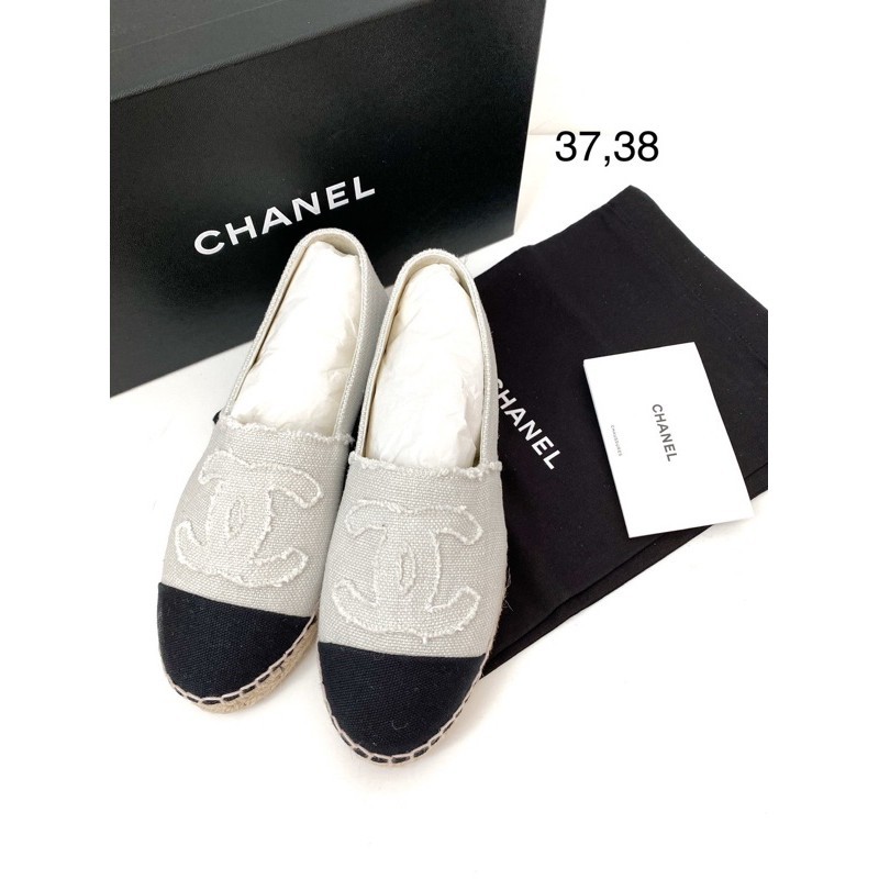 Chanel espadrilles รุ่นผ้า รองเท้า เอสปาดริล ชาแนลของแท้ ส่งฟรี EMS ทั้งร้านnew