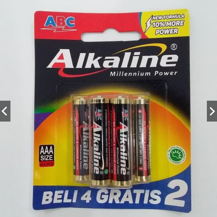 Abc ALKALINE แบตเตอรี่ AAA A3 แบตเตอรี่ 6 ชิ้น