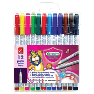 🔥*พร้อมส่ง*🔥 มาสเตอร์อาร์ต ปากกาสีเมจิก 12 สี 12 แท่ง 1 กล่อง Master Art 12 Coloured Water Colour Pens 1 Pack