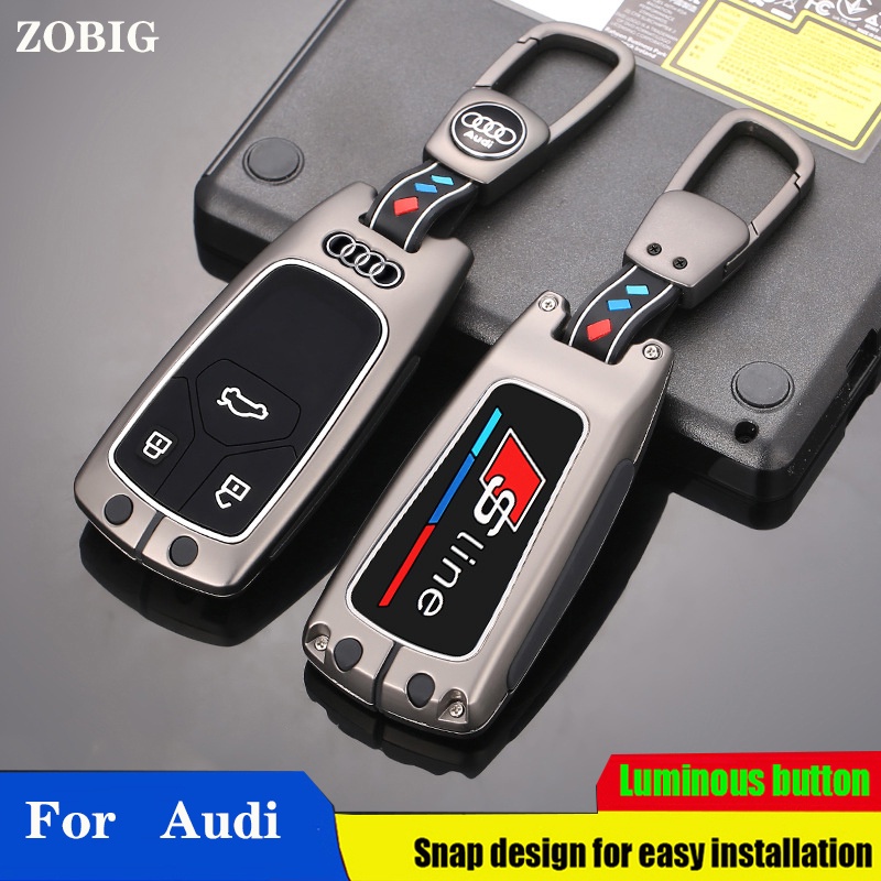 ZOBIG ฝาครอบกุญแจรถพวงกุญแจสําหรับ A4 S4 RS4 B9 A5 F5 4M TT FV TTS TTRS R8 riginal รีโมทคอนโทรลฝาครอ