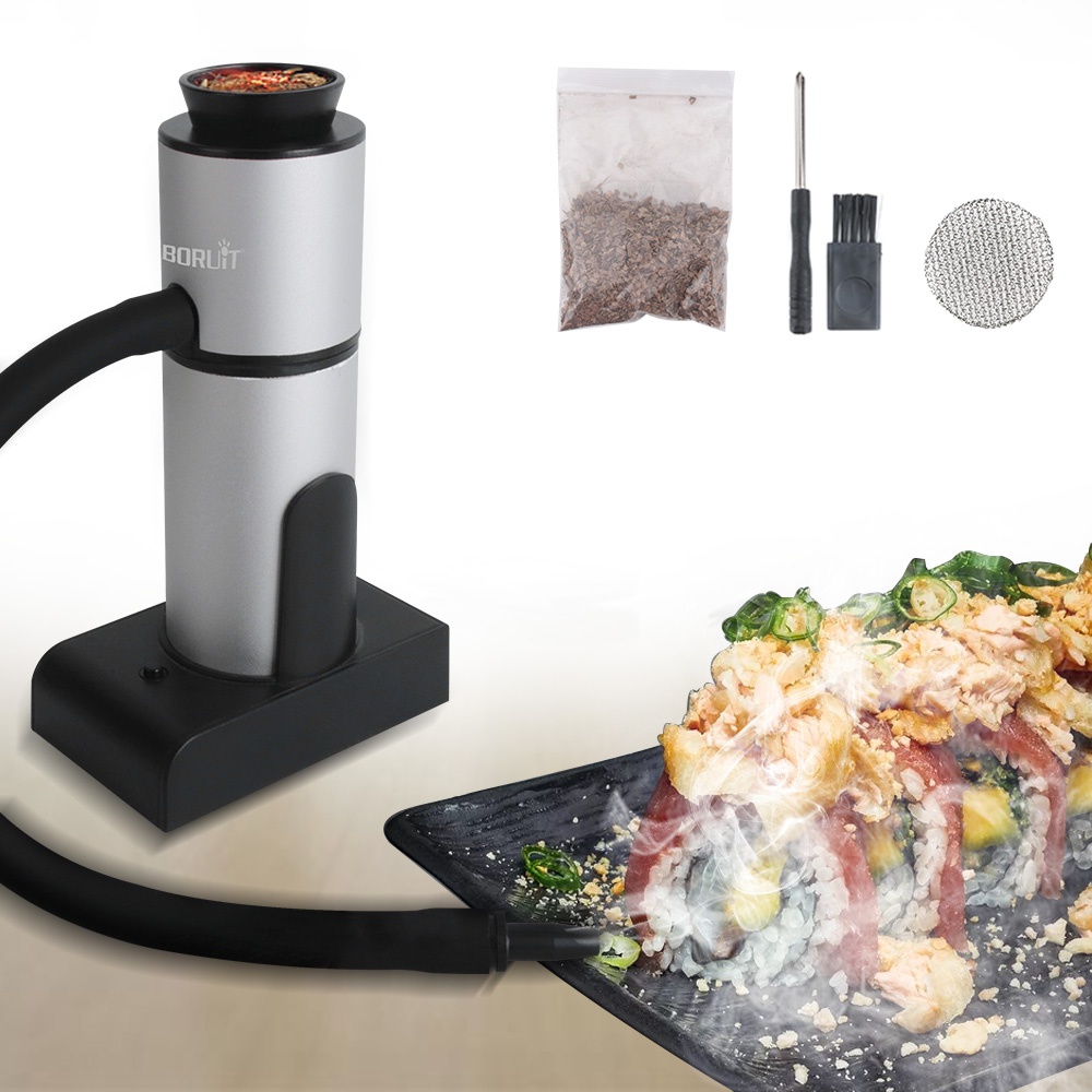 BORUiT SK305 Smoker Infuser แบบพกพาโมเลกุลอาหารสูบบุหรี่เย็นเครื่องกําเนิดไฟฟ้าเนื้อ Burn ทําอาหารสําหรับย่างบาร์บีคิวค็อกเทล