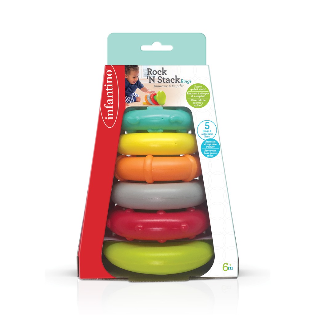Infantino : ของเล่นเสริมพัฒนาการ-ห่วงหลากสี : ROCK 'N STACK RINGS