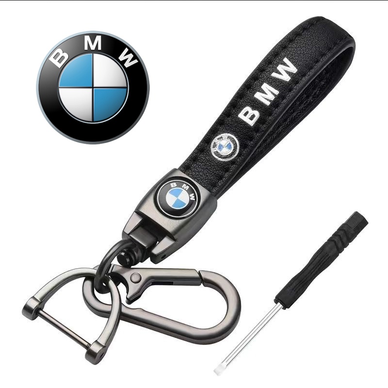 ใหม่ Boutique BZPKSH-BM หนังแกะนุ่มแฟชั่นหนังโลหะโลโก้รถพวงกุญแจ Fob สําหรับ BMW หนังรถ Key แหวน