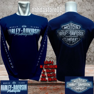 เสื้อยืด แขนยาว ลาย Harleydavidson HD06 สีฟ้า