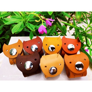 หมีๆที่รัดสายชาร์จโทรศัพท์มือถือ หมีน้อยน่ารัก หนังแท้100% คุณภาพดี