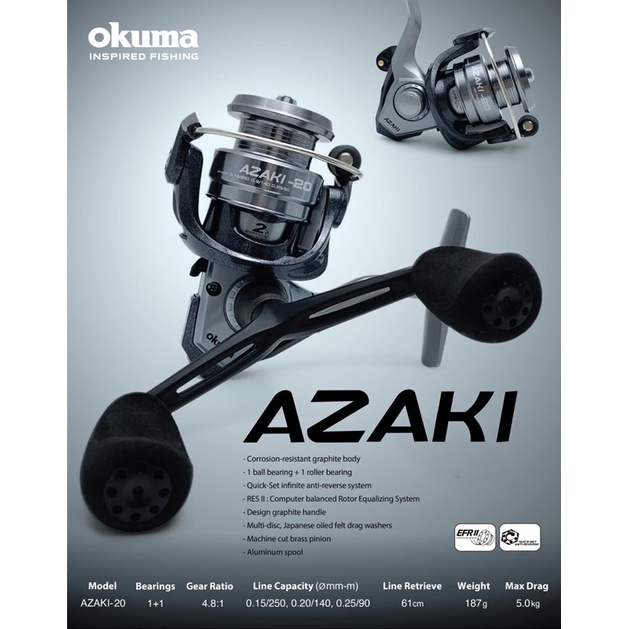 Okuma Azaki -20 แขนคู่ - บอดี้และแขนวัสดุกราไฟท์ - สปูนอลูมิเนียม
