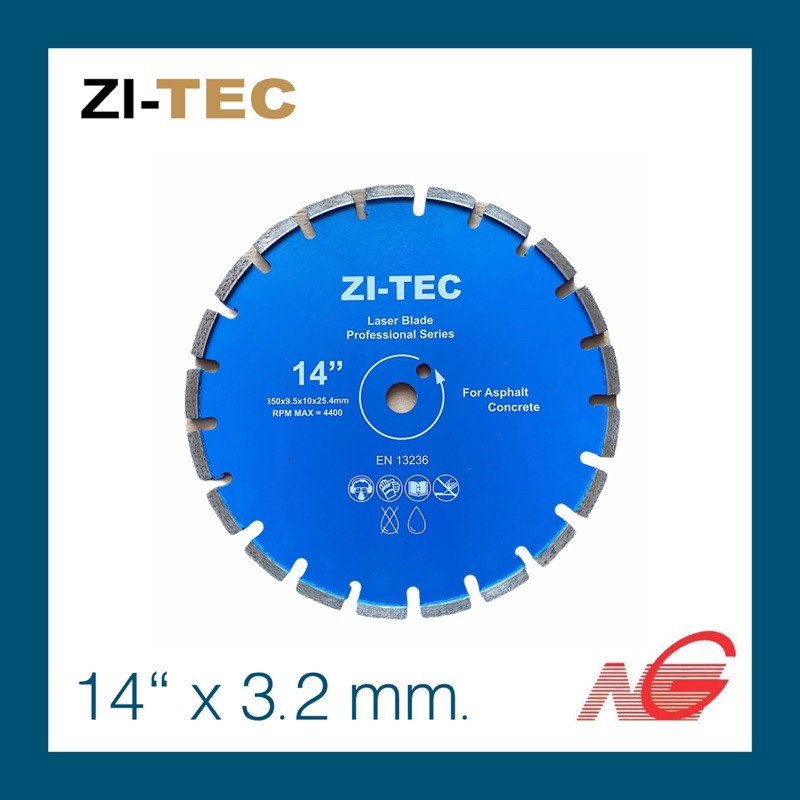 ใบตัดเพชร ZI-TEC 14" x 9.5 mm.