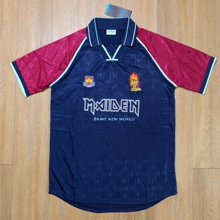 เสื้อบอลย้อนยุค เวสต์แฮม Iron Maiden West Ham 1999-2001  เกรด AAA