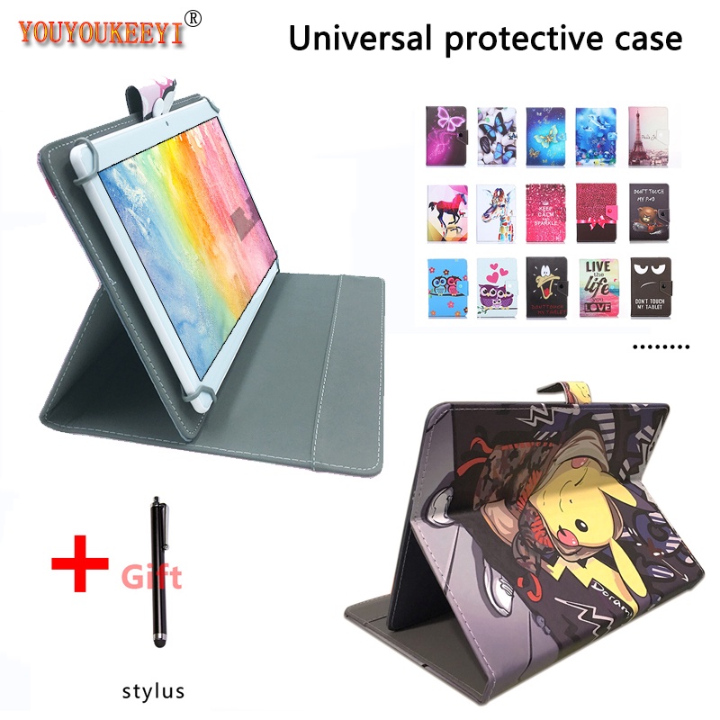 Universal Tablet Case For Teclast P20HD 10.1inch Flip Stand Magnetic Print PU Leather Cover Sleeve F