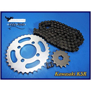 KAWASAKI KSR110 (14T) FRONT ​&amp; (34T) REAR SPROCKET &amp; "MAX" DRIVE CHAIN (420-112L) // ชุดสเตอร์หน้า สเตอร์หลัง พร้อมโซ่