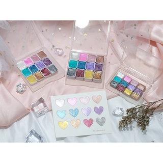 สีน้ำแฮนเมดเมทัลลิค 12 สี (สูตรน้ำผึ้ง เนื้อนุ่ม)