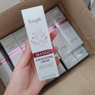 ราคาต่อหลอด เจลมะม่วงสครับผิว RTOPR MANGO EXFOLIATING CREAM เจลขัดสิวเสี้ยน ขนาด 40 กรัม