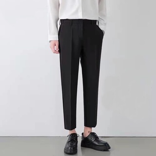 Fashion Casual Slacks Cropped Pants X235 กางเกงสแล็คชาย 5ส่วน สไตย์เกาหลี กางเกงขายาวชาย