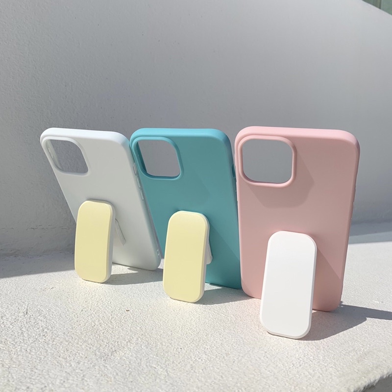 พร้อมส่งในไทย🦋 T4S154 เคสสีพาสเทลพร้อมที่ตั้ง เคสสีมิ้น Poptok เคสสีพื้น สำหรับ iPhone Case เคสไอโฟน xr