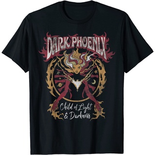 ผ้าฝ้ายคอกลมเสื้อยืด พิมพ์ลาย Marvel X-Men Dark Phoenix Light &amp; Darkness สไตล์เรโทร สําหรับผู้ชาย และผู้หญิง เสื้อยืด4XL