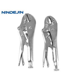 NINDEJIN คีมล็อคกรามโค้งตรง 7 นิ้ว Cr-v steel vise grip mole wrench