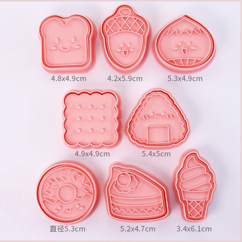 8 ชิ้น / เซต การ์ตูน ขนม อาหาร รูปร่าง บิสกิต แม่พิมพ์ เกาลัด สน กรวย ข้าวปั้น ขนมปังปิ้ง คุกกี้ ตัด แม่พิมพ์ฟองดองท์ เค้ก เครื่องมืออบ ราคา ถูกที่สุด ดีลบีเคเค แกลเลอรีภาพที่ 2