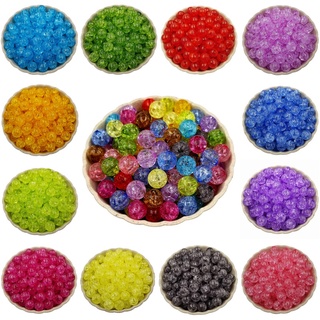 50PCS 10 12 14mm Loose Spacer Beads DIY Jewelry Accessories Necklace Bracelet Making Crackle Bead Findings