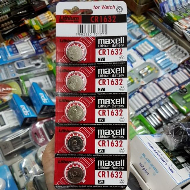 ถ่าน Maxell Cr1632 Lithium 3V แพค5ก้อน ของใหม่ ของแท้