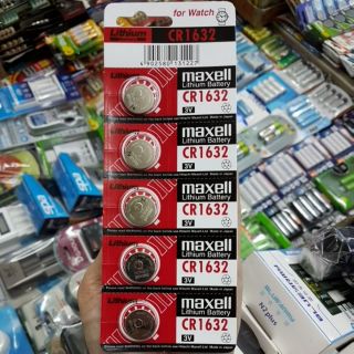 ถ่าน Maxell Cr1632 Lithium 3V แพค5ก้อน ของใหม่ ของแท้