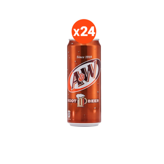 [ซื้อ500.- ส่งฟรี]เอ แอนด์ ดับบลิว น้ำอัดลม กลิ่นรูทเบียร์ 325 มล. 24 กระป๋อง A&W Soft Drink 325ml Pack 24