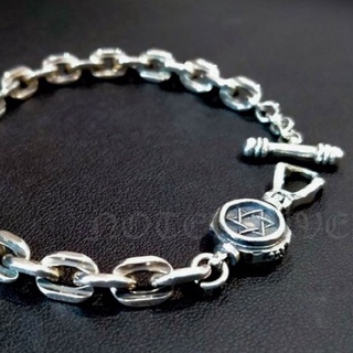 สร้อยข้อมือ ลายคชกริต Sterling Silver 925 ตะขอ Star of David T-Bar NSBL2585