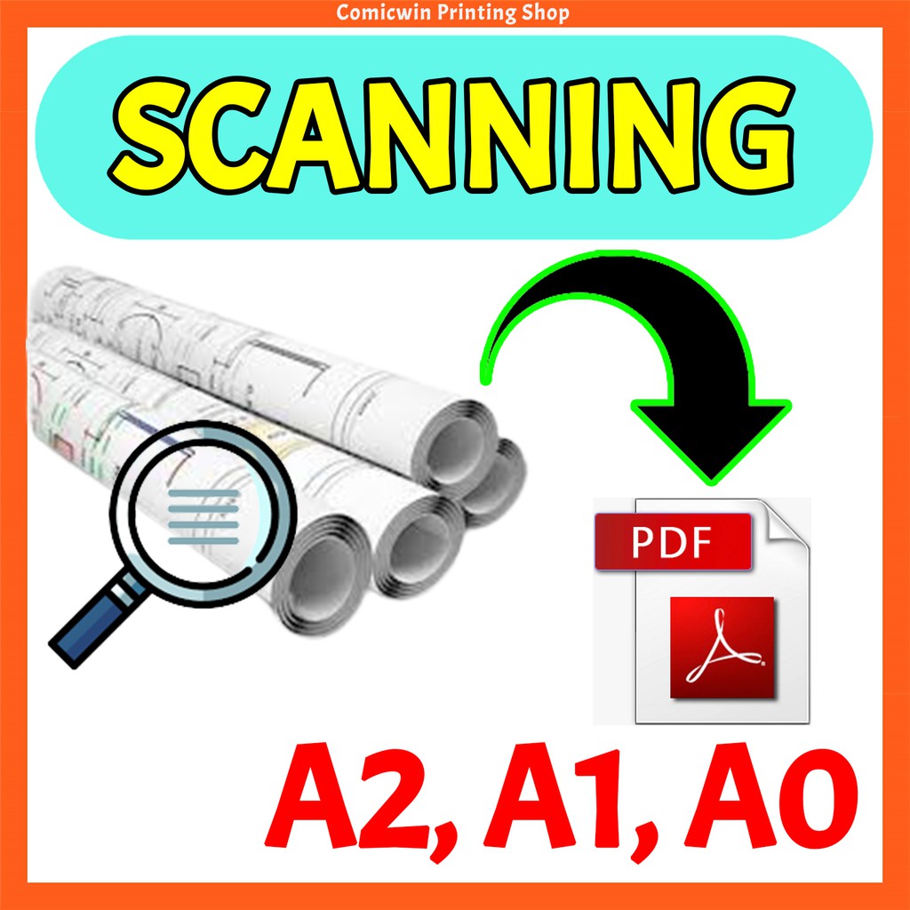 [Add-On Finishing] Scan Services A1 Size A0 Size (สแกนสี, 300 dpi) Scanning Servis ขนาดใหญ่