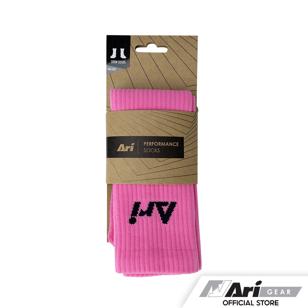 ARI CREW SOCKS - PINK (AHW1175-07) ถุงเท้าครึ่งแข้ง อาริ สีชมพู