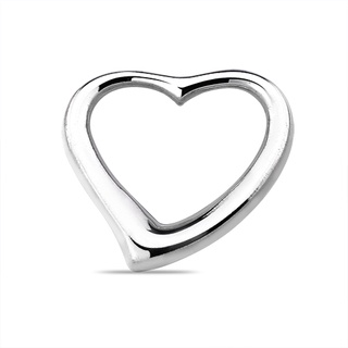 SILVER THAI Heart Shaped Sliver Pendant 925 Sterling Silver 24mm x 25mmจี้เงินรูปหัวใจ 925 เงินสเตอร์ลิงขนาด 24mm x 25mm