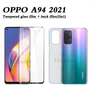 ฟิล์มกระจกนิรภัยเต็มหน้าจอ + หลังสําหรับ Oppo A94 2021 Oppo A93 A92 A91