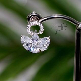 ต่างหูเงินแท้ 925 ประดับพลอยCZ Earring Silver 925 With Cubic Zirconia-(E27170065)