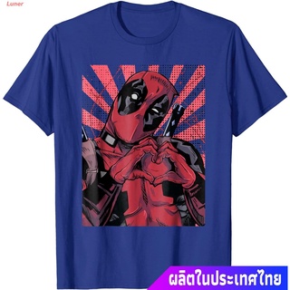 เสื้อยืดแขนสั้น  Deadpool Closed Hand Heart T-Shirt Popular T-shirts