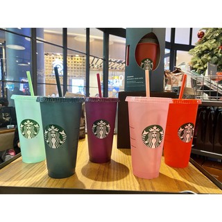 (แท้) แก้วรียูส กริตเตอร์ Starbucks ขนาด24 OZ. ยกเซ็ตและแบ่งขาย