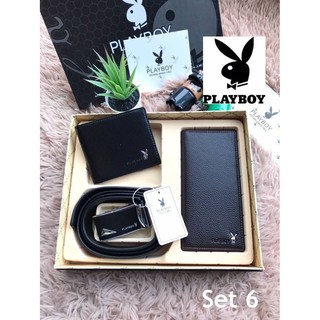 Playboy mens belt wallet gift box leather suit leather automatic buckle belt