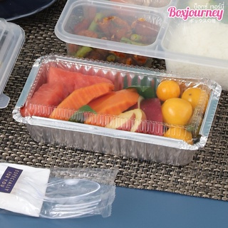 Boxjourney ถาดฟอยล์สี่เหลี่ยมพร้อมฝา#4423-P (5 ใบ/แพค)