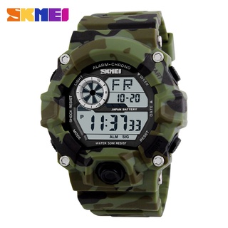 SKMEI Outdoor Sport Watch Men Alarm Clock 5Bar Waterproof Military Watches LED Display Shock Digital Watch