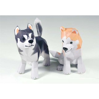 โมเดลกระดาษ Husky Dog สวยๆสูงประมาณ 15 ซ.ม.