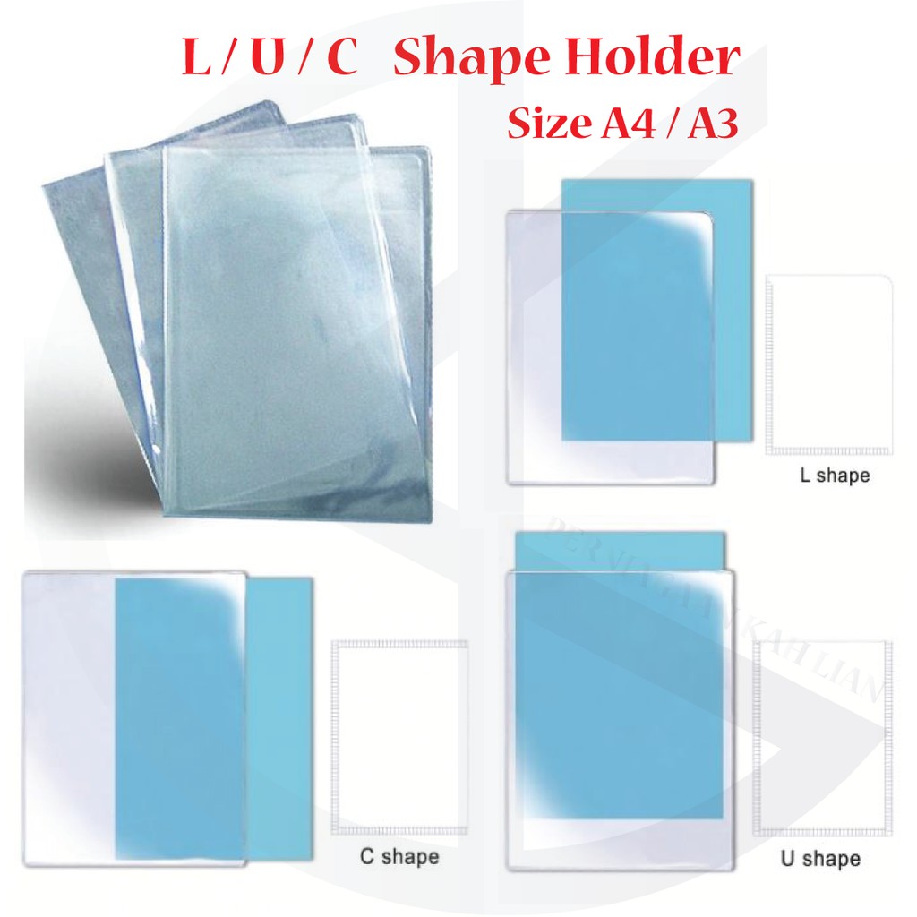 L Shape / U Shape / C Shape Clear Holder แฟ้มใส ขนาด A4 / A3