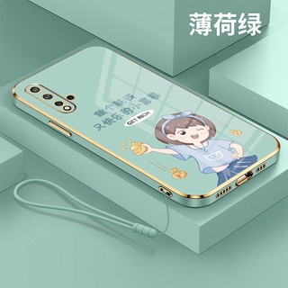 เคสโทรศัพท์มือถือ ซิลิโคนนิ่ม ขอบตรง ลายการ์ตูนเด็กผู้หญิงรวยแฮปปี้ สําหรับ Huawei NOVA 3 Huawei NOVA3i Huawei NOVA 4 Huawei NOVA 5 Huawei NOVA 5i Huawei NOVA 5ipro Huawei NOVA 5t