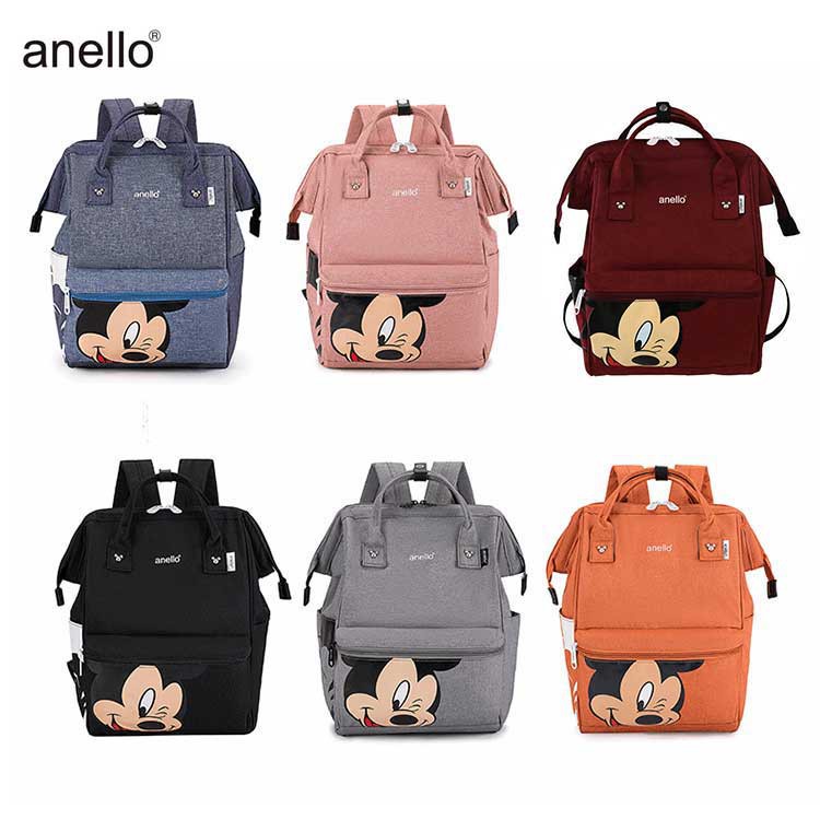 สายกระเป๋า กระเป๋ากีฬา กระเป๋าเป้แฟชั่น Anello Mickey มี 2 ขนาด 7 สีให้เลือกทุกสี