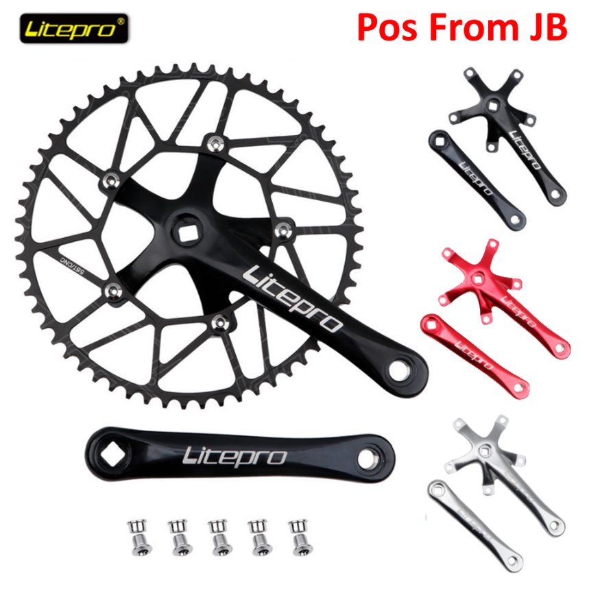 Litepro / meroca crankset จักรยานพับ Square hole จักรยานข้อเหวี่ยงเดี่ยว non hollow Crank arm Fb bis