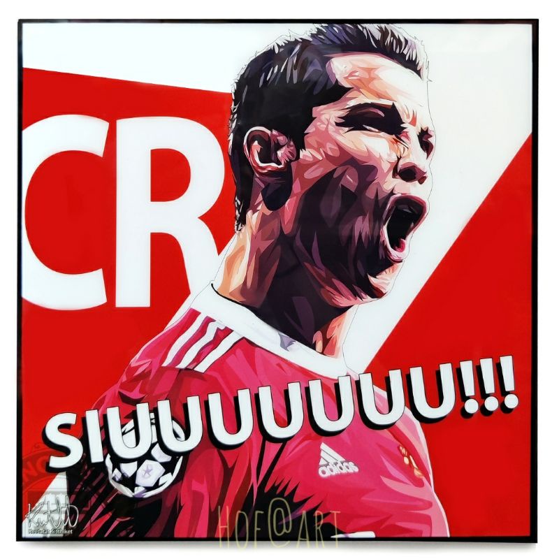 Cristiano Ronaldo #10 คริสเตียโน่ โรนัลโด้ Manchester United แมนยู รูปภาพ​ติด​ผนัง​ pop art ฟุตบอล​ กรอบรูป​​ ของขวัญ​​